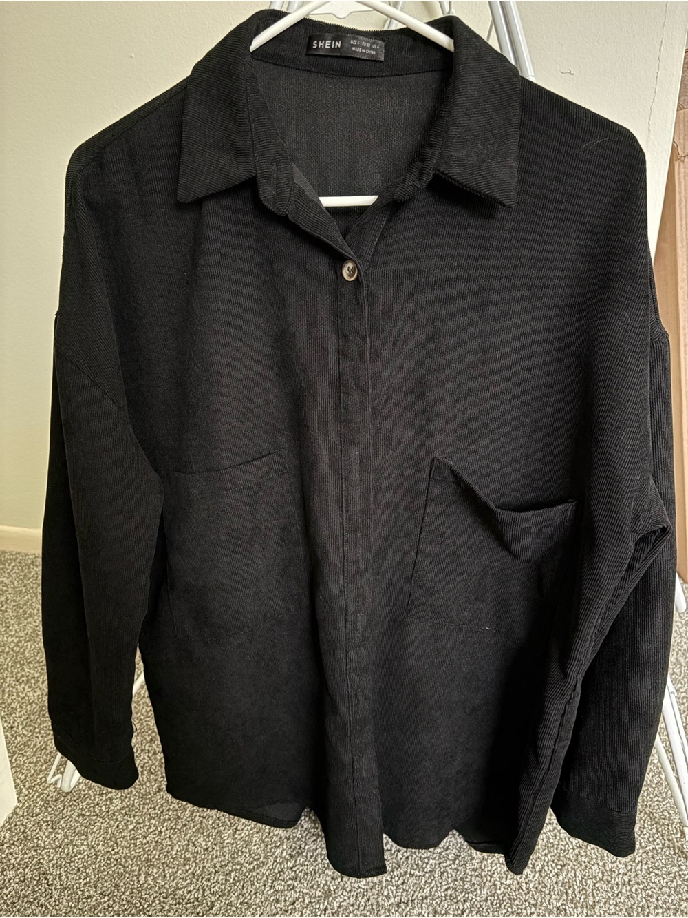 SHEIN Women's Black Lightweight Shirt Jacket